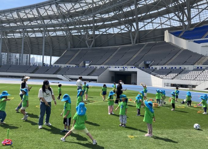 용인미르스타디움, 영·유아 대상 천연잔디 무료체험 성료