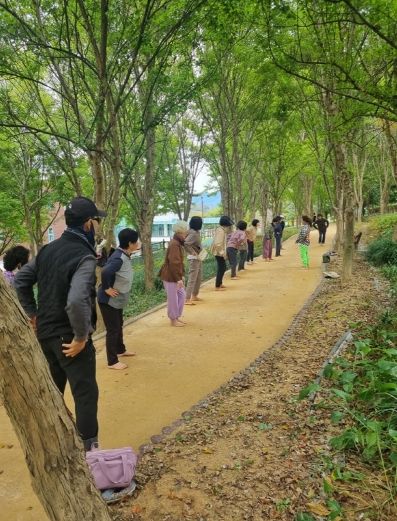 죽전공원 맨발걷기 죽전공원 맨발걷기 마무리