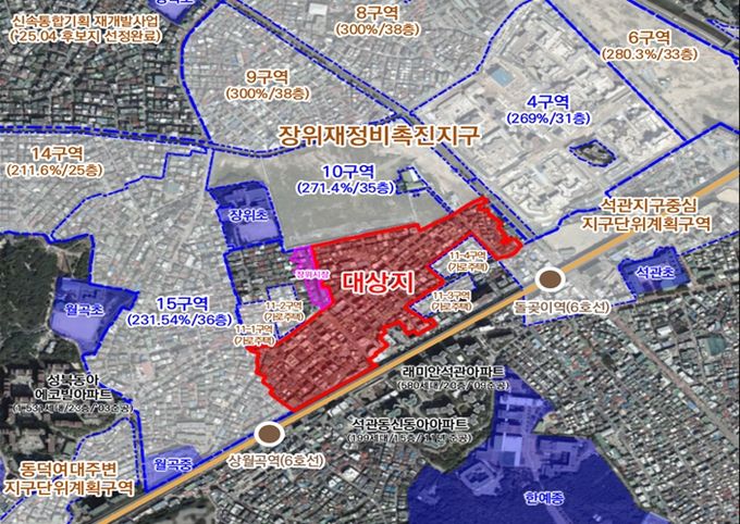 위치도 (성북구 장위동 66-300번지 일대)